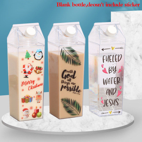IC 500ml/1000ml Mælkekarton Vandflaske Transparent plastporta S