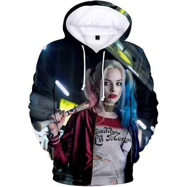 3D-tryckta Joker och Harley Quinn Hoodies Klassiska Jared Leto och Margot Robbie Herr/Dam Hoodie Sweatshirt Hip Hop Pojkar-b88-WELLNGS XL