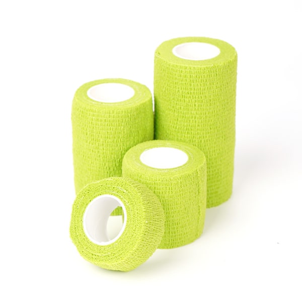 2 stk. farvet elastisk sports selvklæbende bandage hånd- og håndledsbandage til at binde ko-ben og bordben beskyttende bandage Grass Green 10cm*4.5m