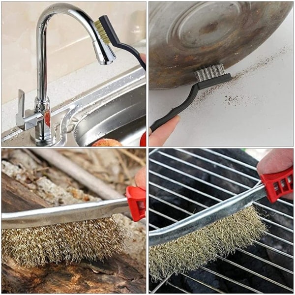 IC 9 delars stålborste Manuell set, borste, mässingsset