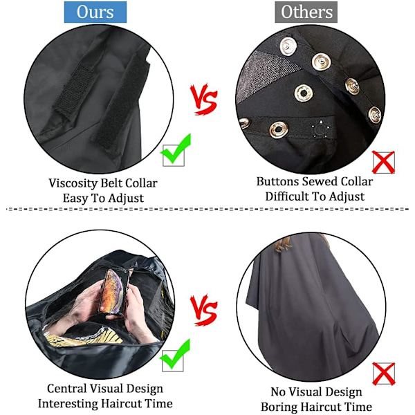 Frisørkjole Barber Cape, Klippekapper, Full Lengde Vanntett Frisør Frisør Cape for Hårstyling, Klipp og Farger D