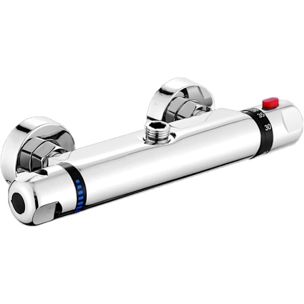 Veggmontert termostatisk dusjbatteri krom badekar blandebatteri baderomsbatteri