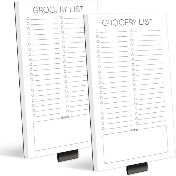 2 stk. Magnetisk handleliste Notisblokk To-do liste Magnetisk