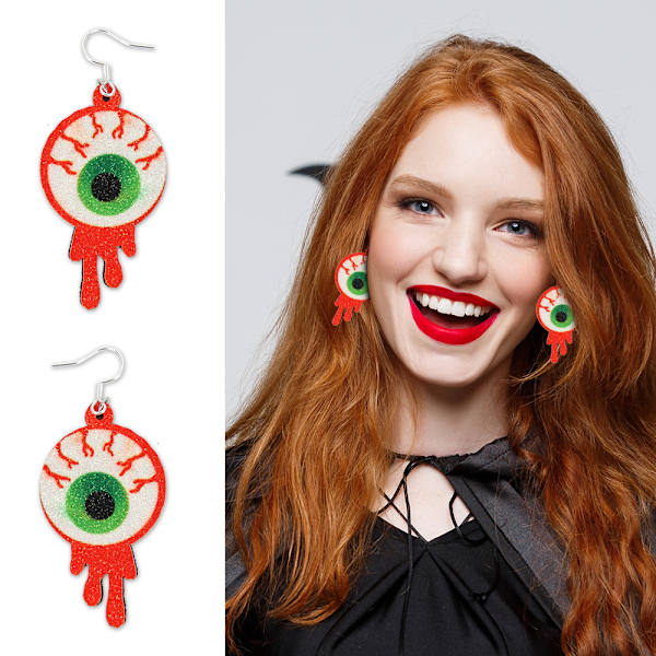 Uudet Halloween-sarjan korvakorut, kauhu kallo silmäpendantti korvakorut haamujuhlan koristelu MJ51 luova koru Bleeding Eyeball earrings