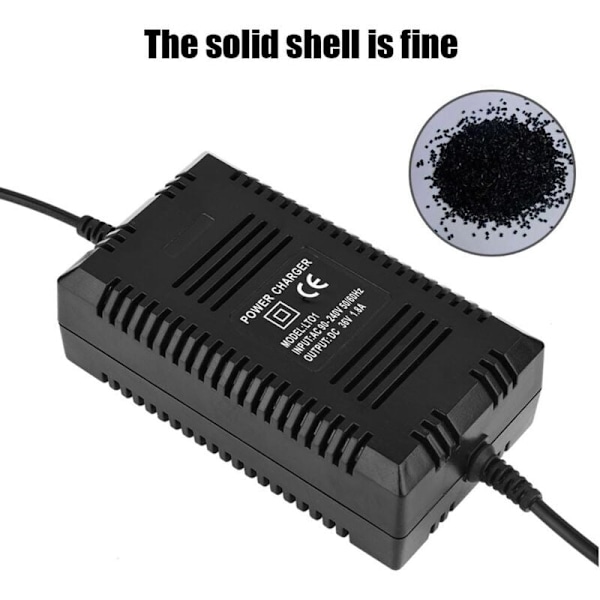 Forseglet Bly-Syre Batterioplader 36V 1.8A Output med Opladningsindikator til Elektrisk Scooter Ebike EU Stik..DEBUNS