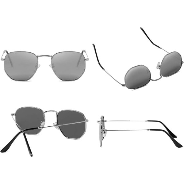 IC Hipster Kuusikulmaiset Polarisoidut Aurinkolasit Miehet Naiset Geometrinen Neliö Pieni Vintage Metallikehys Retro Varjo Lasit