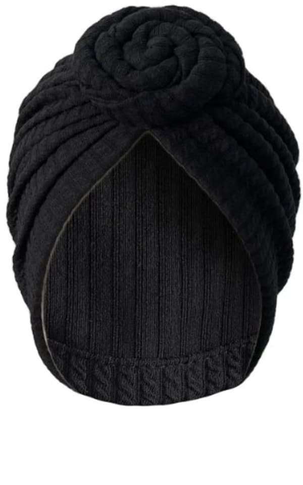 Turban - Hodeplagg - Cellegiftlue - Hårbånd - Hodebekledning - Hårknute - Hodeskjerf - Hijab, Sovehette - Svart