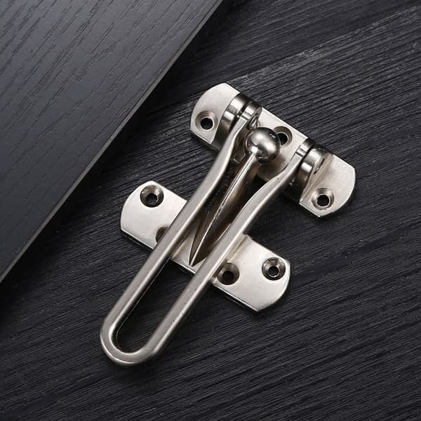 Säkerhetslås för ytterdörr, zinklegeringslås för hem, sovrum, hotell, stöldskydd, silver med set, silver