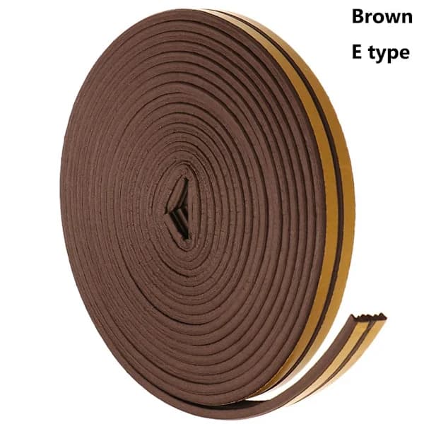 Ny 5 / 10m tetningslist Vindu Dør Uttrekkbar luke BRUN 10M E. - spottsalg Brun Brun Brun 10m-E Brown 10m-E