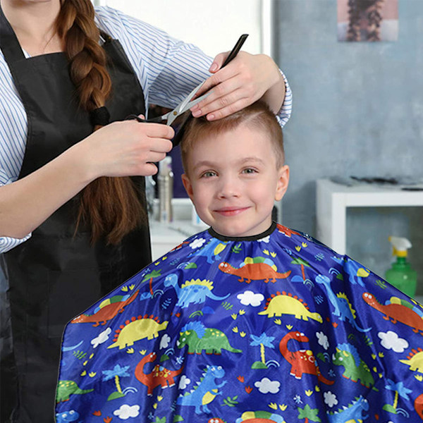 Børnefrisørkappe med nakkebørste, professionel frisørkappe til salon med justerbar trykknap