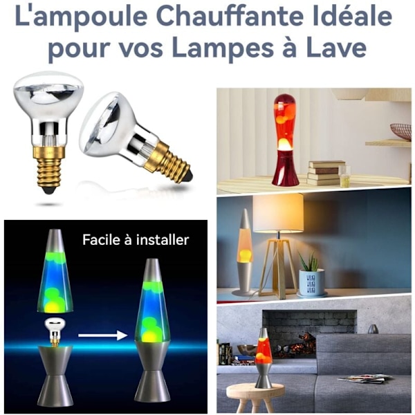 Lavalamp 25W E14 R39 Varm Hvid Reflektor Pære SES Lille Edison Skrue Glødepære Spotlight Pære (4 Pak)
