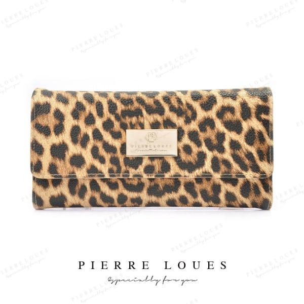 HHL Leopard plånböcker för kvinnor, print damväska, långa dragkedja Pu-läderkorthållare