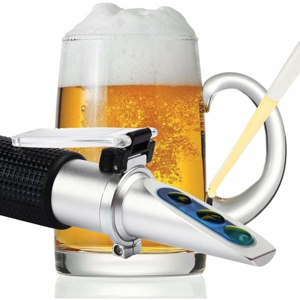 Brix Refraktometer, Ølurt Refraktometer, Dobbel Skala – Spesifikk Vekt 1.000–1.120 og Brix 0–32 %, Erstatter Hydrometer for Hjemmebrygging
