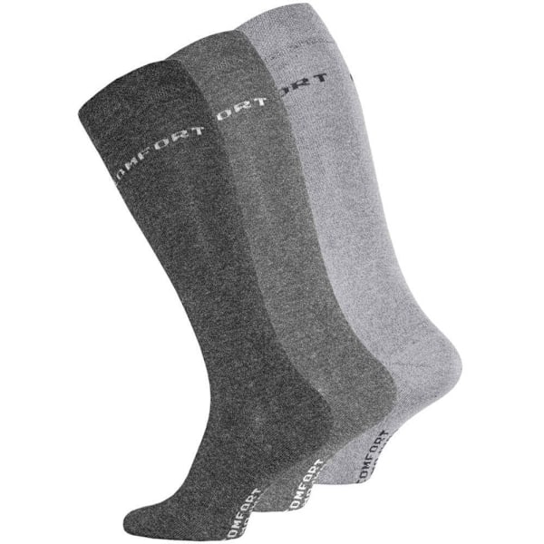 3-Pack Knee Socks loose elastic Grey