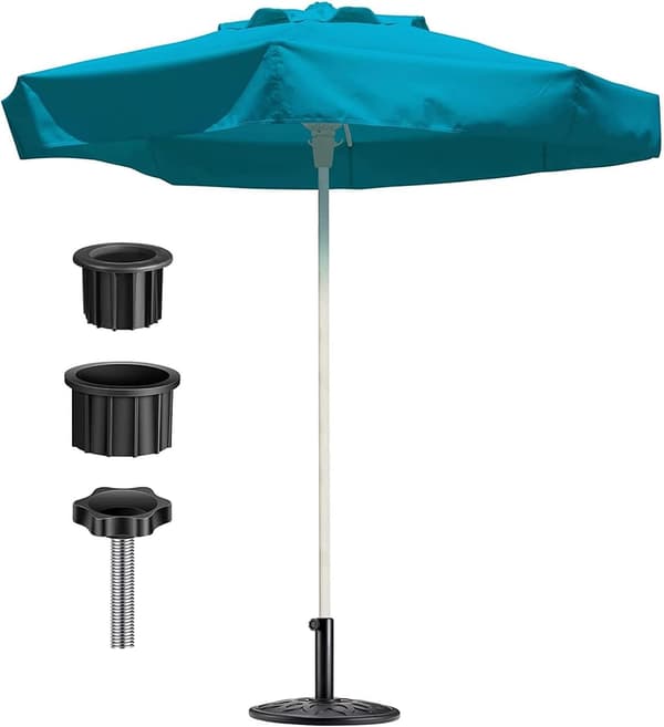 Universal Patio Parasolfod Reduktionsring Sæt Med M8 Udskiftningsskrue, HDPE Plast Til Have Balkon Pool Strand, Sort