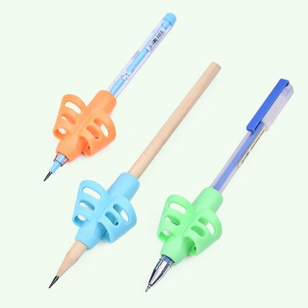 Fyra-fingergrepp silikon Baby 6st Lärande skrivverktyg Skrivpenna