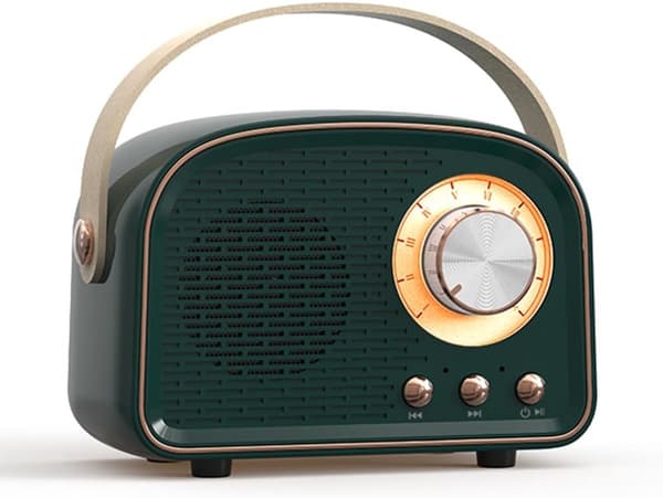 Retro Mini Bluetooth-høyttaler, bærbar trådløs høyttaler med Bluetooth 5.0, for hjem, reise og camping, mørkegrønn