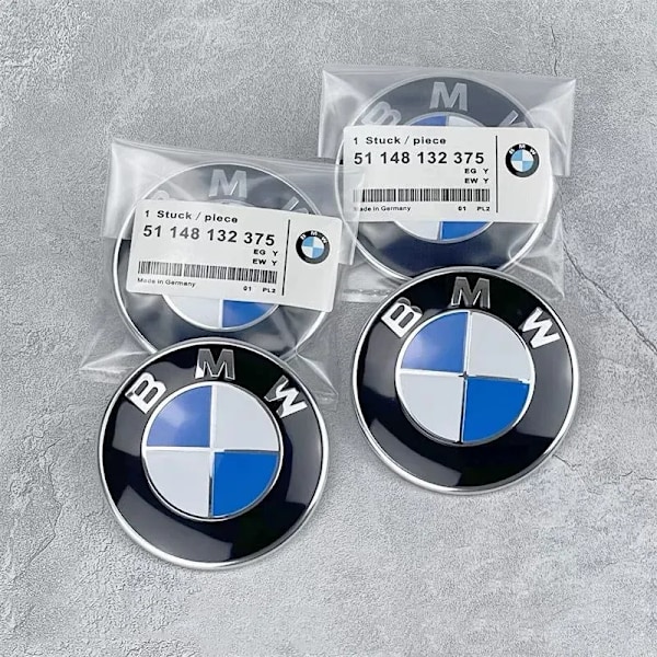 BM-W Emblem Huvudslogans Ersättning 82mm+74mm Huv 51148132375 - För alla modeller