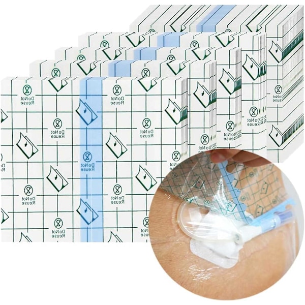 100pcs Waterproof Shower Cover Shields For Dialysis Port Picc Line Chest Catheter Pd Peritoneal Dialysis Chemo Port Feeding Tube G-tube Patient Shower