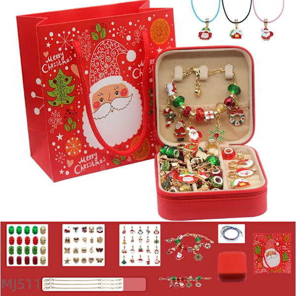 Nytt julbarnens DIY-armband med pärlor, julklappslåda, het försäljning 66pcs