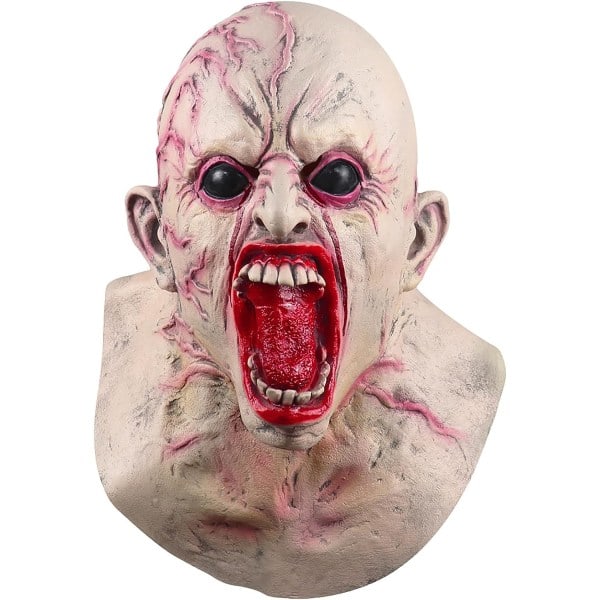 IC RONGbbppQ Halloween-pääkallonaamio, jossa on repeämä kaksoiskerros, Halloween-kauhunaamio Zz