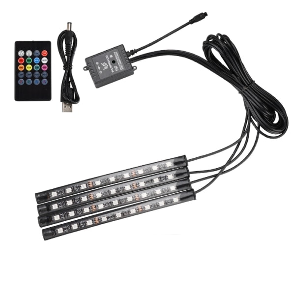 IC 36-LED-lampor för interiörstämning, fotutrymmesljusramp, USB-huvud