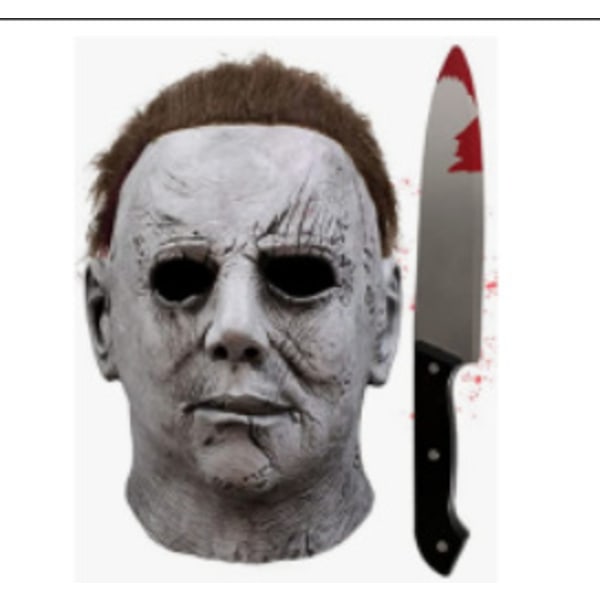 Halloween 2023 - Ny Måneskinnspanikk Drep Mike Meyer Myers Skrekk Latex Maske Hodedeksel White