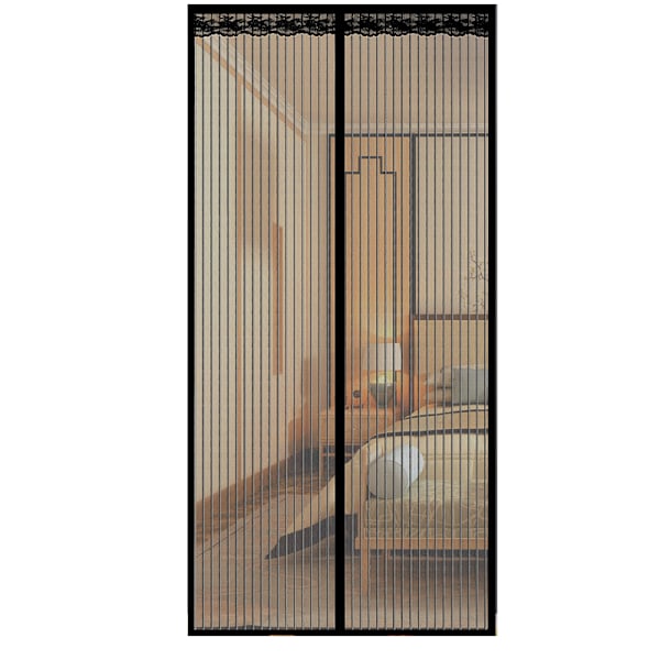 INF Myggnät för dörr med magnetisk stängning 100 x 220 cm Svart