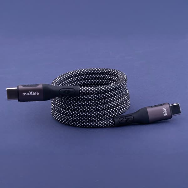Maxlife MXUC-11 magnetic cable USB-C - USB-C 1.0 m 100W black nylon