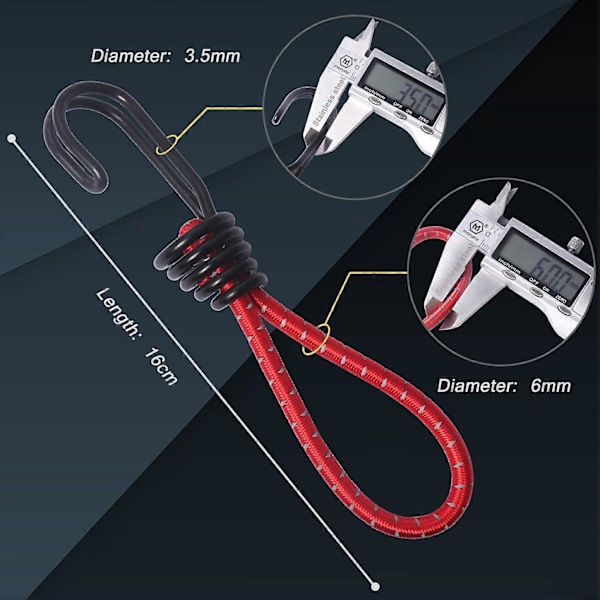 Elastiska Snören med Krokar för Utomhusbruk - 8 st Tält Elastiskt Rep Spänne Krok Spiral Krokar för Camping, Tält
