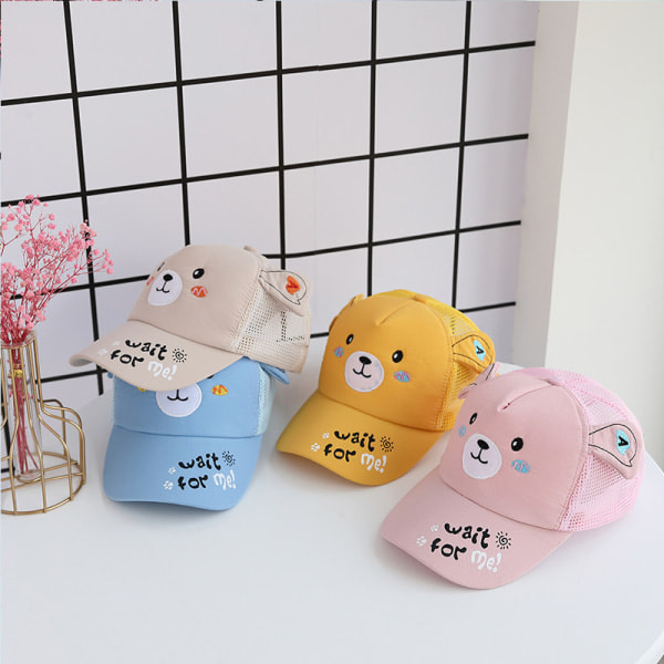 IC Sommar Nytt e Tecknad Katt Öra Flickor Mesh Keps Justerbar Tunn Bas Rosa 48CM Justerbar