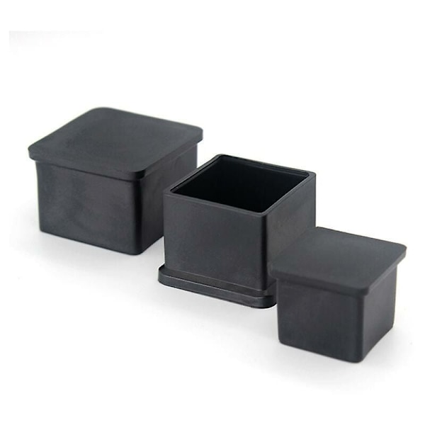 Firkantede gummihætter - 30 mm - Til stole, borde, møbelben