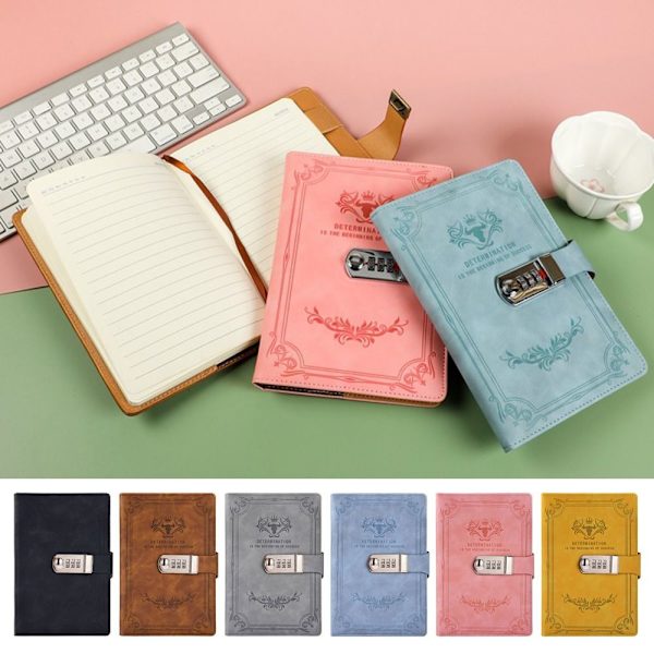 Passordbok Dagbok GO grå grey