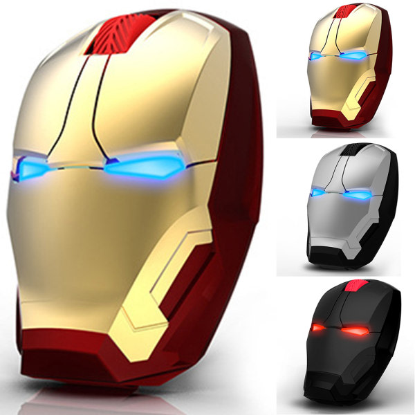 Ergonomisk trådlös mus Iron Man 2,4 G bärbar mobildator