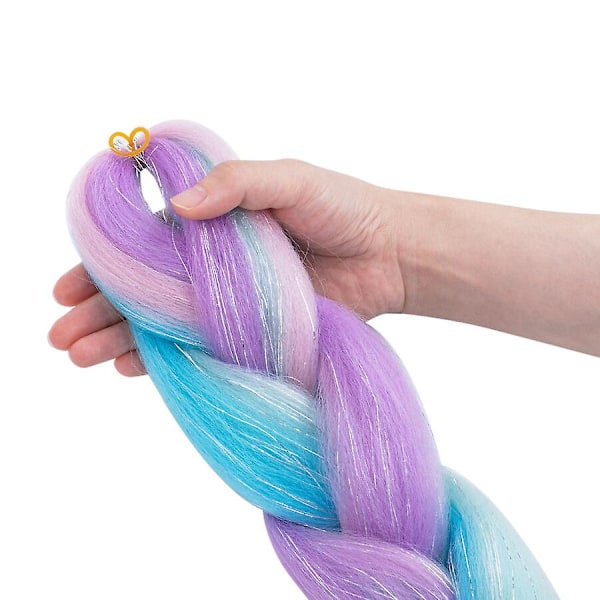 24 tommers flettehår extensions syntetisk ombre hekle fletter hår DIY jumbo flette for kvinner