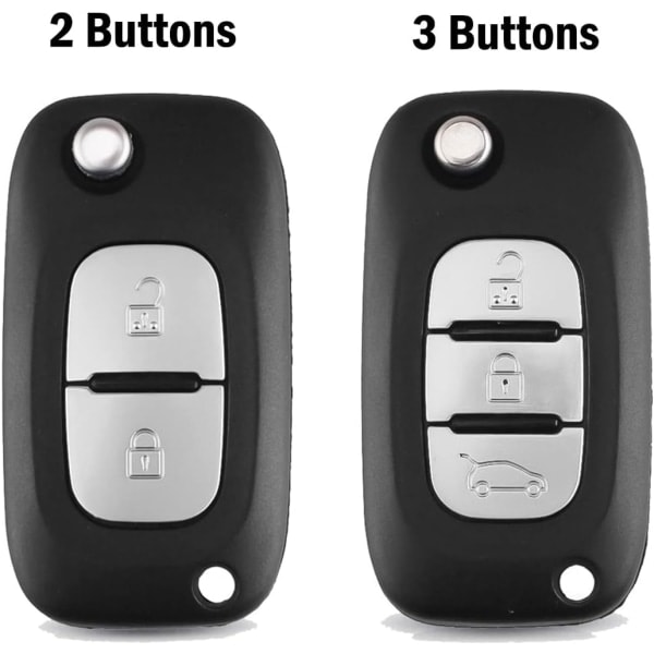IC Bilfjernbetjening Nøglehus erstatning for Re-nault Clio 3 Kangoo Master Modus Twingo fjernbetjening bilnøgle med PCF7961 3 knapper