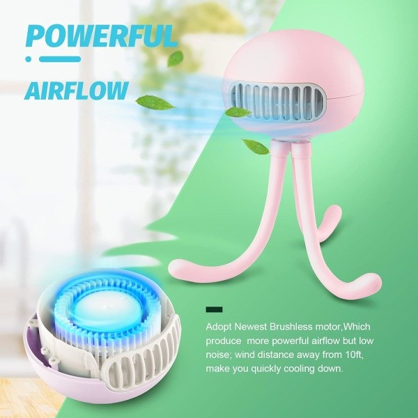 IC 1 stk. plast elektrisk ventilator (pink) husholdningsapparater