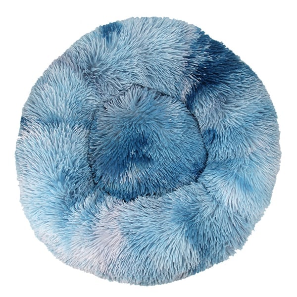 IC Plyss kæledyrsseng, donut hundeseng til små hunde, rund hundeseng, Treasure Blue