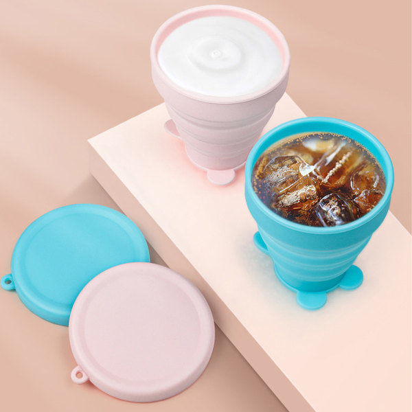 IC 3 stk Sammenleggbare kaffekopper for reiser - Silikonsammenleggbar