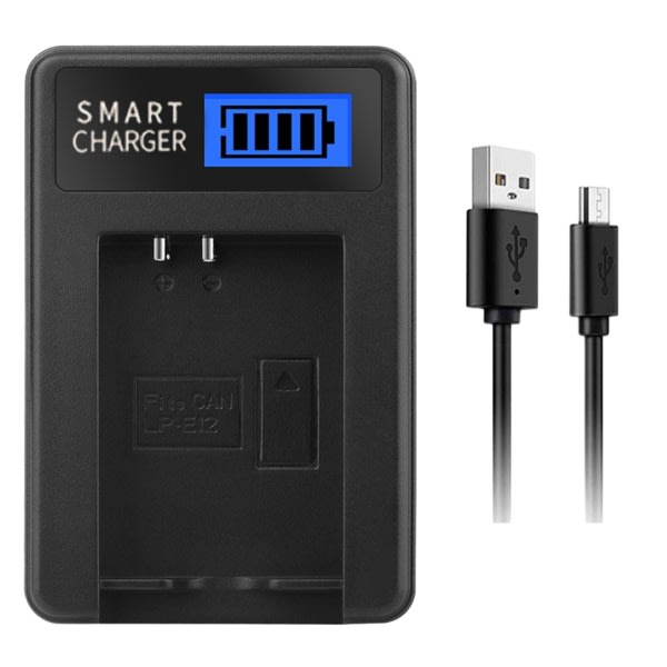 Bærbar LP-E12 LP E12 LCD USB-batterilader for Canon EOS M, EOS Rebel SL1, EOS 100D Hold strøm