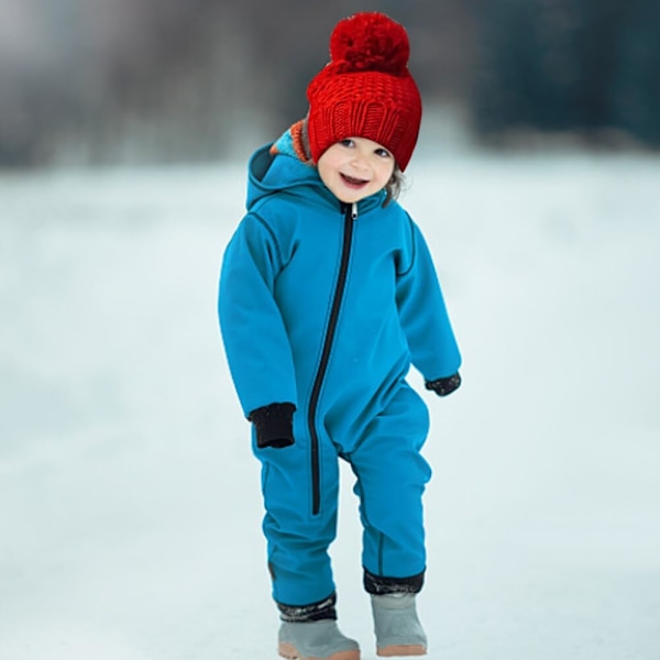 Baby Vinter Myk Strikket Lue, Varm Lue for Gutter og Jenter, Unisex Ski Lue for Barn RED