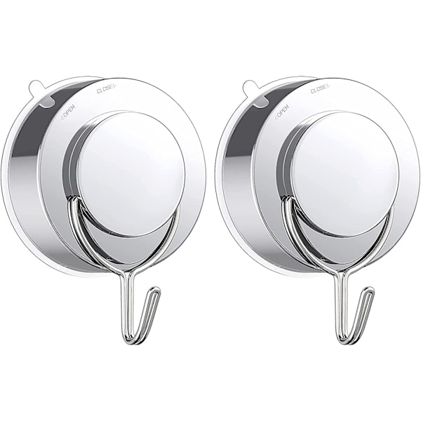 2pcs Suction Cup Hook,silver Swivel Suction Cup With Metal Hook Removable Heavy Duty Sturdy Window Glass Door Suction Cup Hook Kitchen Bathroom Shower