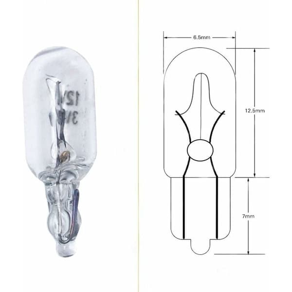 10 stk. T6.5 Bilinstrumentpanel Lys 3W Indikatorlys 12V Sidelys Biltilbehør
