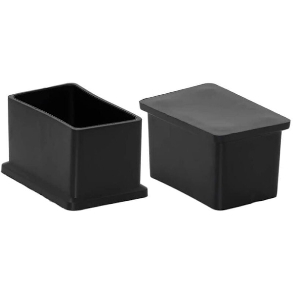 Pakke med 8 rektangulære PVC stolebenshætter, der ikke laver mærker, 30 mm x 50 mm (1-3/16\" X 2\")
