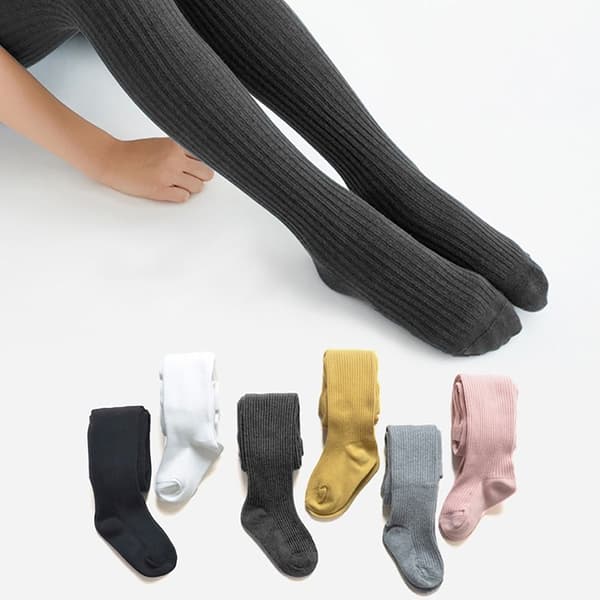 Barntights Stickade bomullstights LJUSGRÅ XL LJUSGRÅ XL LIGHT GREY XL