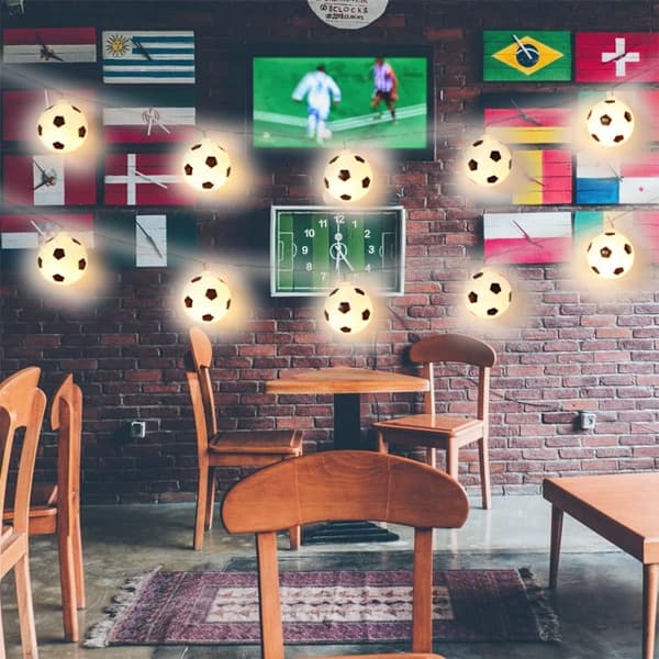 Fotboll Ljusslinga USB-driven 10 LED 1,7M för Sovrum Julgran Sportfest Barnpresent USB