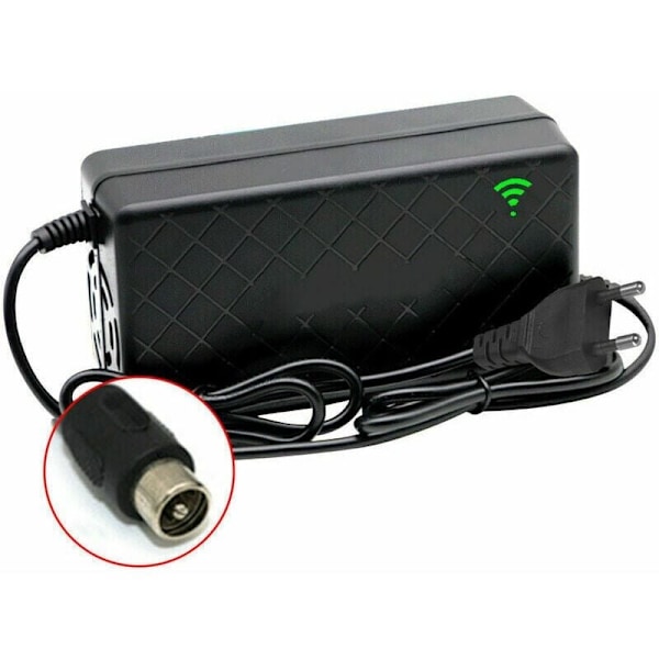 24V 2A Elektrisk Cykel Smart Litiumbatteriladdare Utgång 29.4V 2A Laddare DC-port Snabbladdare Med Kylfläkt, RCA-kontakt..DEBUNS
