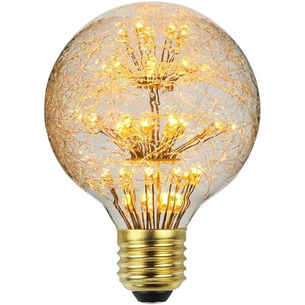 LED-lampa Vintage Glödlampa RGB Fyrverkeri Edisonlampa 3W 220/240V E27 Dekorativ Lampa (G80) [Energiklass G]