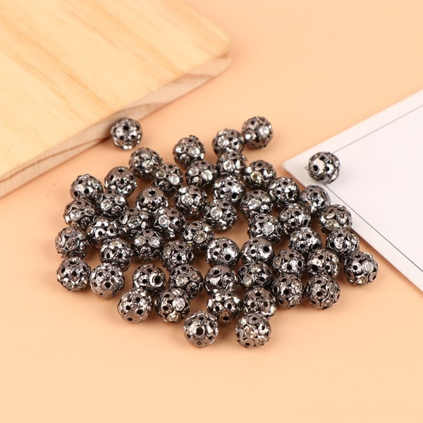 IC 50 stk 6mm Rhinestone Rone Krystall Løse Spacer Perler For Smykker K-8mm