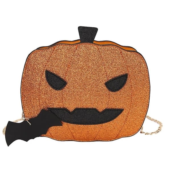 Pumpkin Crossbody Chain Axelväska Halloween Clutch, guld